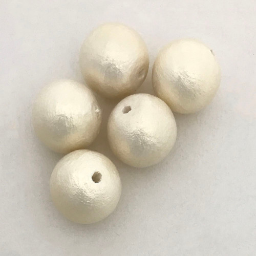 Miyuki Cotton Pearls, Rich Cream  (12mm) (Qty: 5)