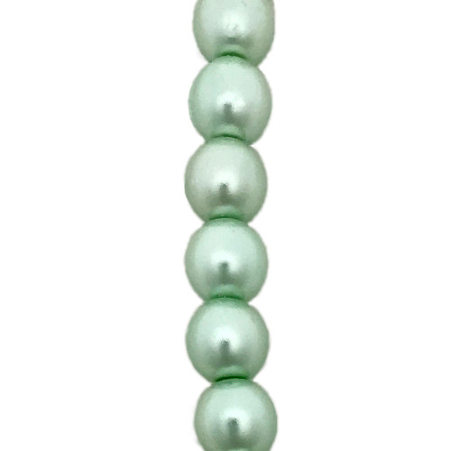 6mm Czech Glass Pearls, Sea Foam (Qty: 25)