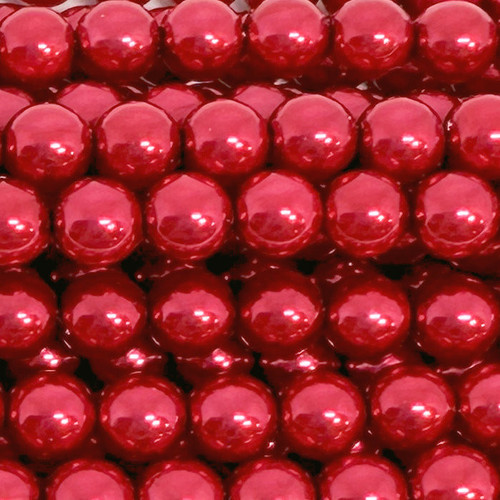 6mm Czech Glass Pearls, Cherry Red (Qty: 25)