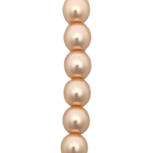 6mm Czech Glass Pearls, Peach (Qty: 25)