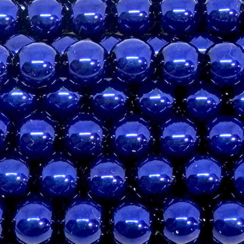 6mm Czech Glass Pearls, Midnight Blue (Qty: 25) (Discontinued)