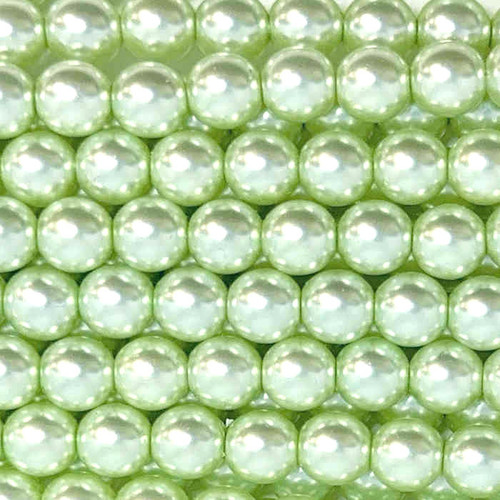 6mm Czech Glass Pearls, Mint Green (Qty: 25)