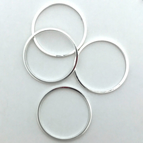 Quick Links, Round, 20mm, Silver-Plated (Qty: 4)