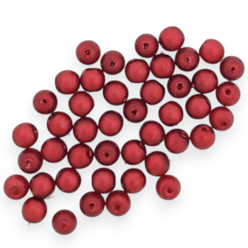 3mm Round Glass Beads, Red Metallic Suede (Qty: 50) 3mm Round Glass Beads, Red Metallic Suede (Qty: 50)