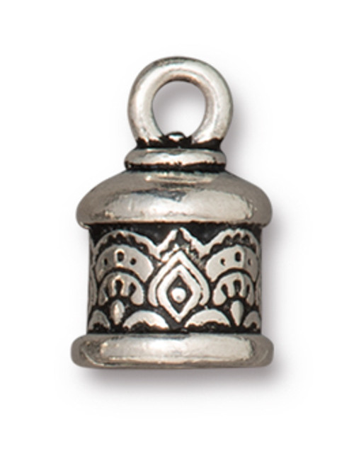 TierraCast 6mm Temple Cord End, Antique Silver Plate (Qty: 2)