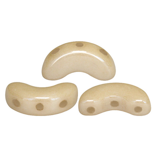 Arcos par Puca Beads, Opaque Beige Ceramic Look (Qty: 25)