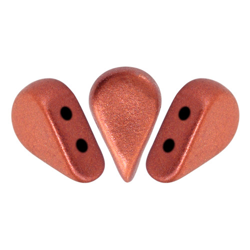 Amos par Puca Beads, Bronze Red Matte (Qty: 25)