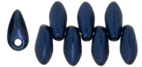 Mini Daggers, 2.5 x 6mm, 1-Hole, Metallic Suede Dark Blue (Qty: 50)