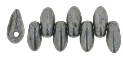 Mini Daggers, 2.5 x 6mm, 1-Hole, Hematite (Qty: 50)