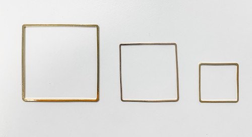 40mm Square Connectors, Gold-Plated Brass (Qty: 4)