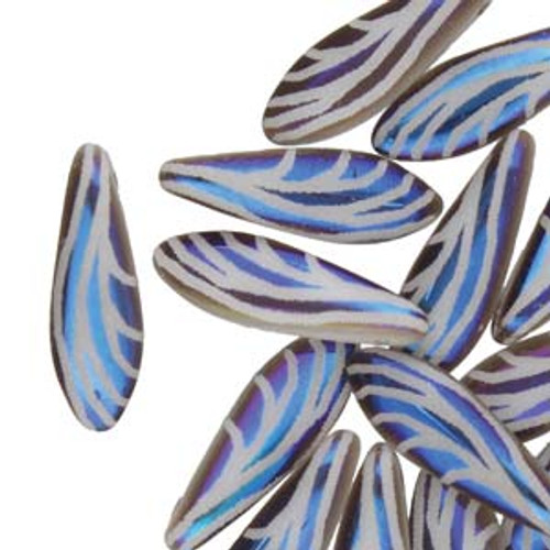 dark denim 99 x Czech glass dagger beads 5 x 16mm petal beads fringe beads transparent montana blue 1 horizontal hole