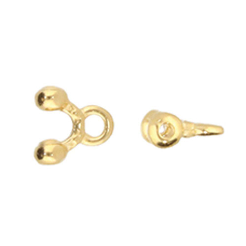 Cymbal Alona II, 8/0 Bead Ending, 24k Gold-Plated (Qty: 4)