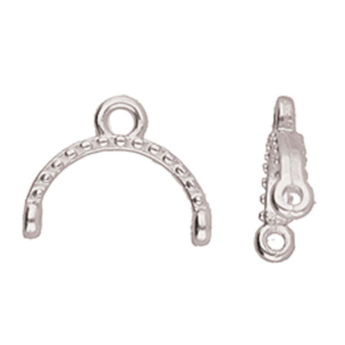Cymbal Skaloti ii, Delica Bead Ending, Antique Silver-Plate, 12.3 x 9.8mm (Qty: 2)