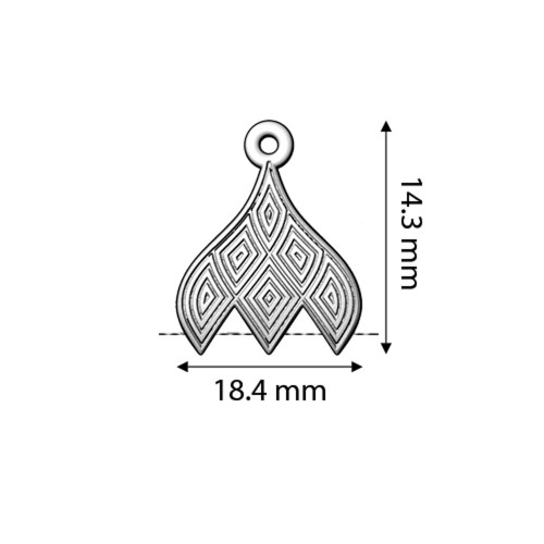 Cymbal Tourlos iii, GemDuo Bead Ending, 24k Gold-Plate, 18.4 x 14.3mm (Qty: 2) Discontinued