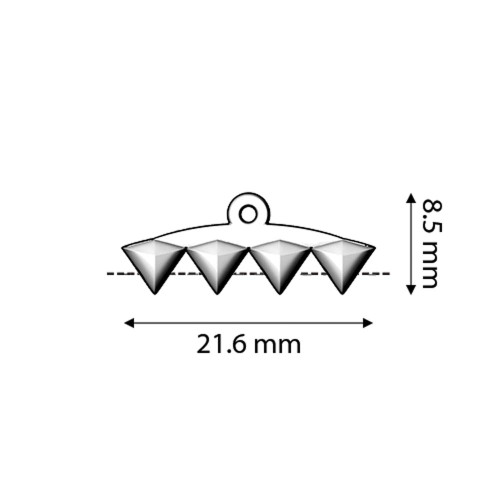 Cymbal Vani iv, GemDuo Bead Ending, Antique Silver-Plate, 21.6 x 8.5mm (Qty: 2)