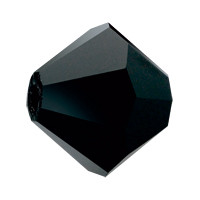 4mm Preciosa Bicones, Jet (Qty: 50)
