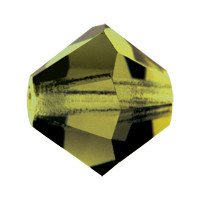 4mm Preciosa Bicones, Olivine (Qty: 50)