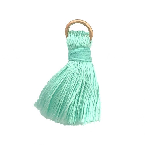 20mm Nylon Tassels, Mint Green (Qty: 2)