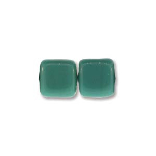 2-Hole Tile Beads, Persian Turquoise (Qty: 25)