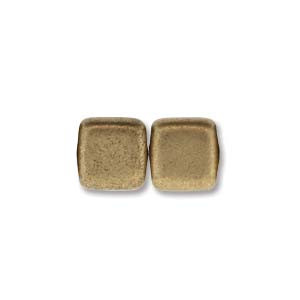 2-Hole Tile Beads, Aztec Gold (Qty: 25)