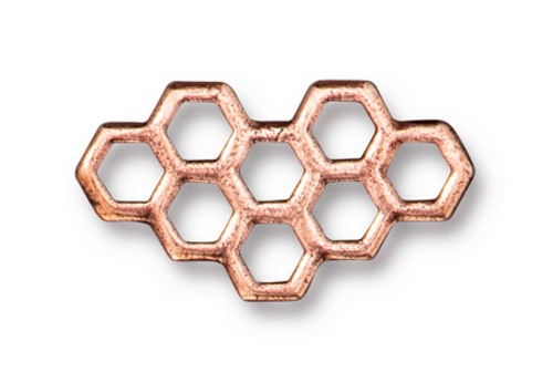 TierraCast Honeycomb Link, Antique Copper-Plate (21 x 11.7mm) (Qty: 1)
