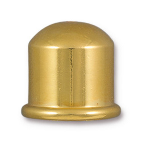 TierraCast 10mm ID Cupola Cord End, Gold-Plate (Qty: 1 set) (Discontinued)