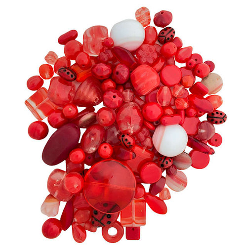 Czech Glass Bead Mix, Ladybug (60 gr.)