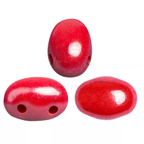 Samos par Puca Beads, Opaque Coral Red Luster (Qty: 25)