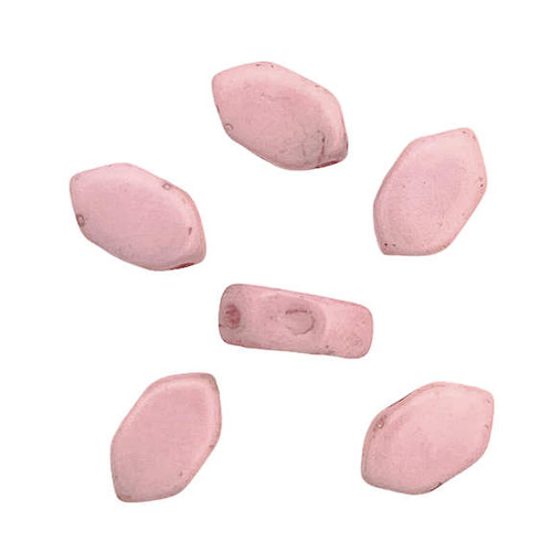 Paros par Puca Beads, Opaque Light Rose Ceramic Look (Qty: 25)