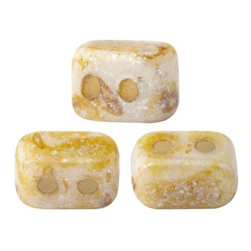 Ios par Puca Beads, Opaque Spotted Ivory (Qty: 50)
