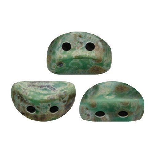 Kos par Puca Beads, Green Turquoise Picasso (Qty: 25)