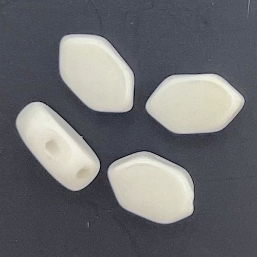 Paros par Puca Beads, Opaque White Luster (Ceramic Look) (Qty: 25)