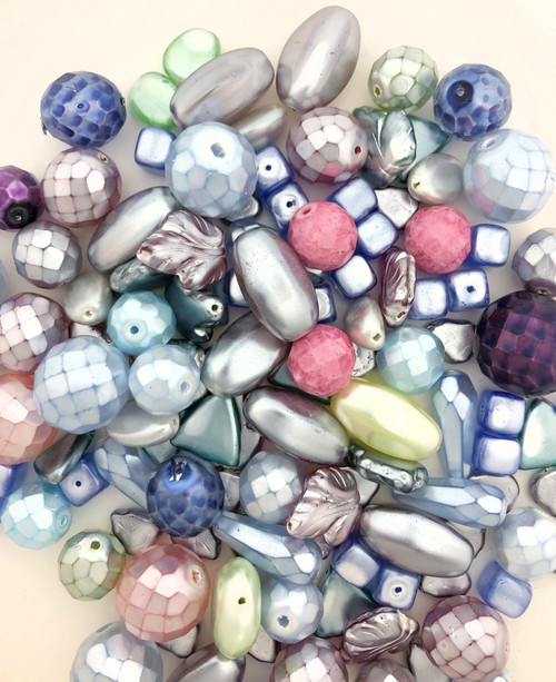 3 LBs. Mixed Glass specialty beads 