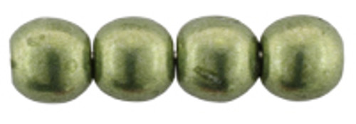 4mm Round Glass Beads, Sueded Gold Fern  (Qty: 50)*