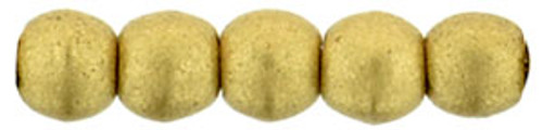 3mm Round Glass Beads, Saturated Metallic Flax  (Qty: 50)*