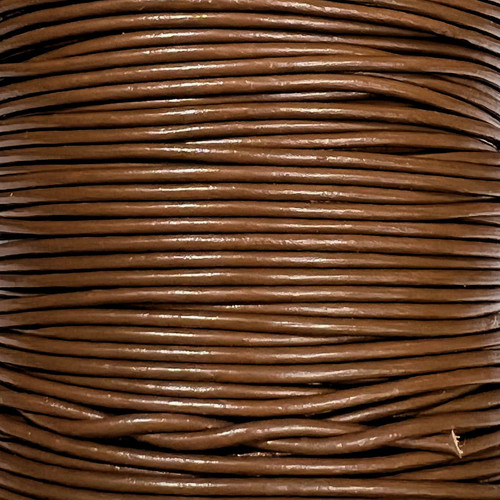 1.5mm Round Leather Cord, Light Brown (3 yards)