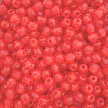3mm Fire Polish, Red/Orange Opal (Qty: 50)