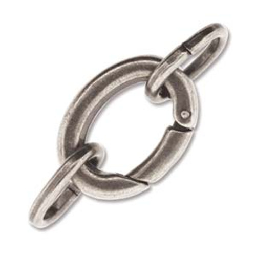 Antique Silver-Plated Hinged Clasp (Qty: 1)