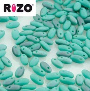 Rizo Beads, Jade Lagoon Matte, 2.5 x 6mm (10 grams/140 to 150 beads)
