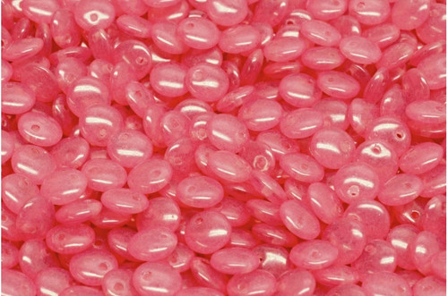 1-hole Lentils, Juicy Pink, 6mm (Qty: 50)