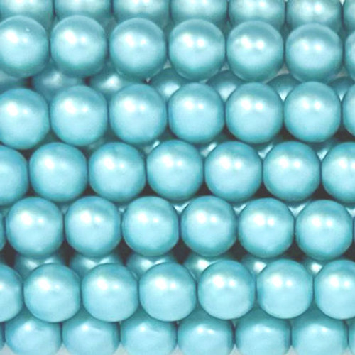 2mm Czech Glass Pearls, Satin Pacific Blue (Qty: 50)