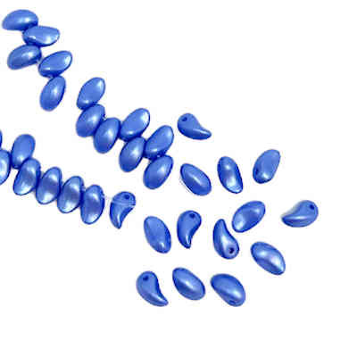 1-Hole Lily Petal Beads, Pastel Sapphire, 4 x 6mm (Qty: 40)