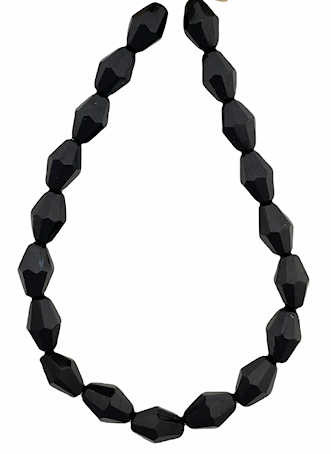 Diamond Cut Beads, 6x8mm,  Jet Black (Qty: 18)*