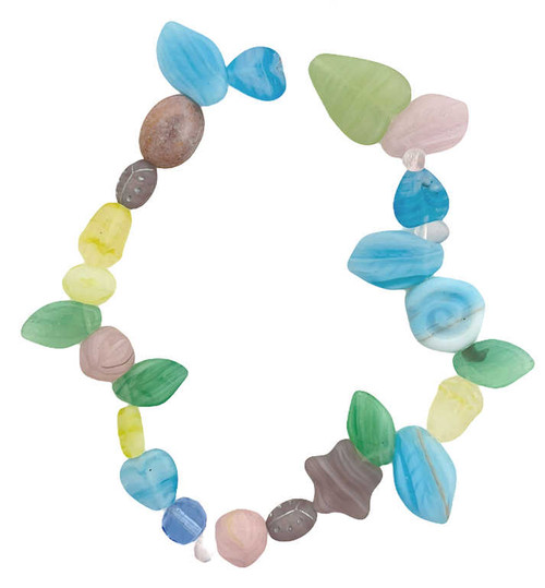 Czech Glass Bead Mix,  Spring Matte (8" strand)  (Beads vary from strand to strand)*