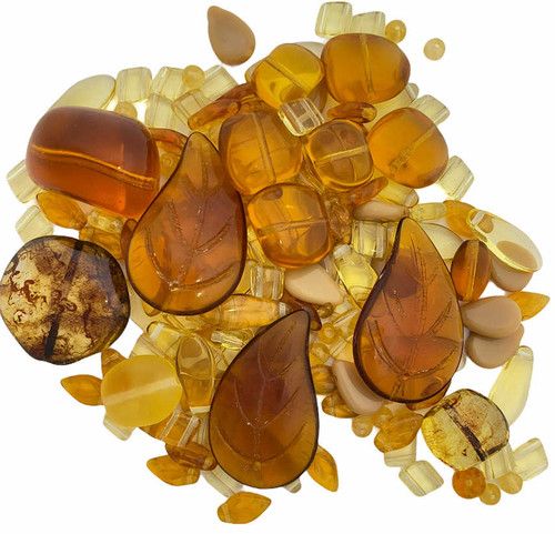 Czech Glass Bead Mix, Honey  Drizzle  (Qty: 3 oz/85 gr.)*