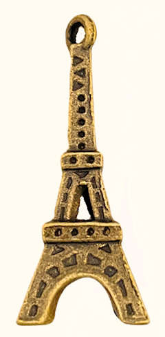 Eiffel Tower Charm #3 (also freestanding), Bronze-Plated, 14.5 x 33.5mm  (Qty: 1)*