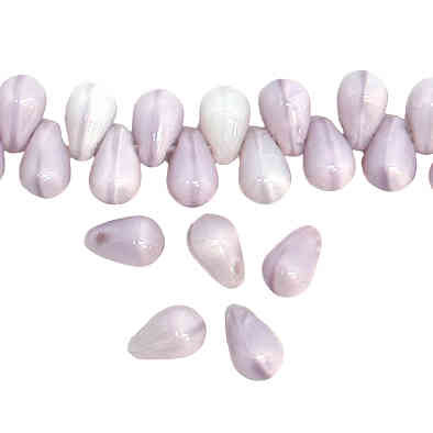 4 x 6mm Drop Beads, Light Lavender Mauve (Qty: 85/strand)