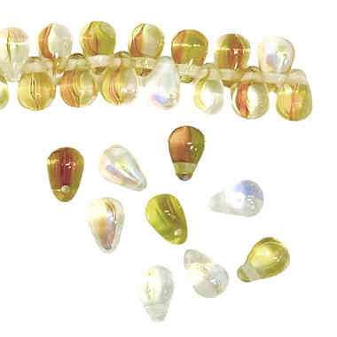 4 x 6mm Drop Beads, Crystal Butterscotch (Qty: 85)