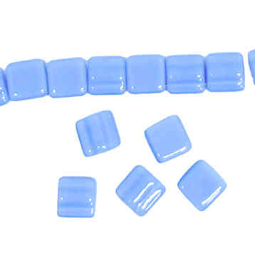 6mm Tile Beads, Wedgewood Blue (Qty: 19)  (Actually a Silky Arc Bead, but it's the the holes are the same as a Tile Bead but with an arch on the top)