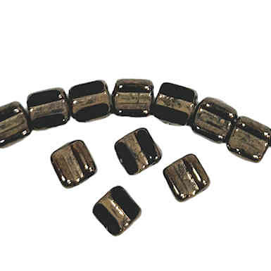 2-Hole Fixer Beads, Bronze, 8 x 7mm (Qty: 19)